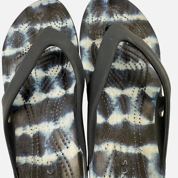 Crocs Womens Blue Tie-Dye Lightweight & Durable Summer Sandals Flip Flops W8 - Picture 5 of 6